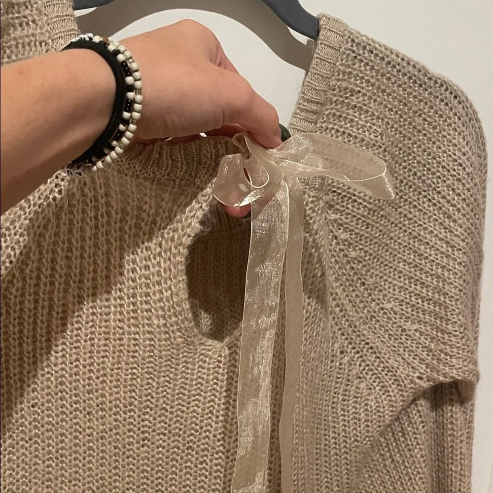 LC Lauren Conrad Tan Sweater with Embellishments - Picture 3 of 4